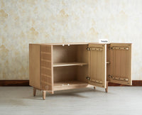 Austria Premium Edition Wooden Sideboard Cabinet-Three Door  Furniselan Stoneblast Oak