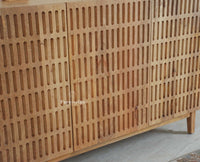 Austria Premium Edition Wooden Sideboard Cabinet-Three Door Furniselan Natural Finish
