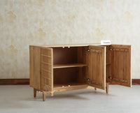 Austria Premium Edition Wooden Sideboard Cabinet-Three Door Furniselan Natural Finish