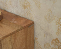 Austria Premium Edition Wooden Sideboard Cabinet-Three Door Furniselan Natural Finish