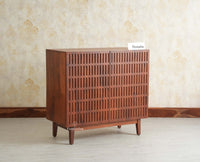 Austria Premium Edition Wooden Sideboard Cabinet-Two Door Furniselan Brown Finish