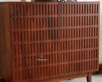 Austria Premium Edition Wooden Sideboard Cabinet-Two Door Furniselan Brown Finish
