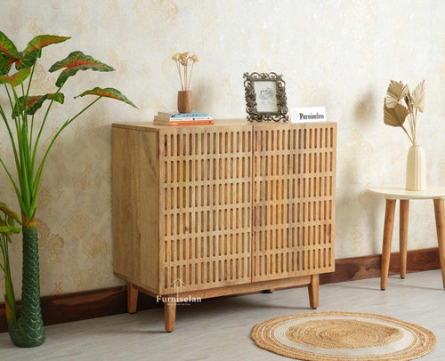 Austria Premium Edition Wooden Sideboard Cabinet-Two Door Furniselan Natural Finish