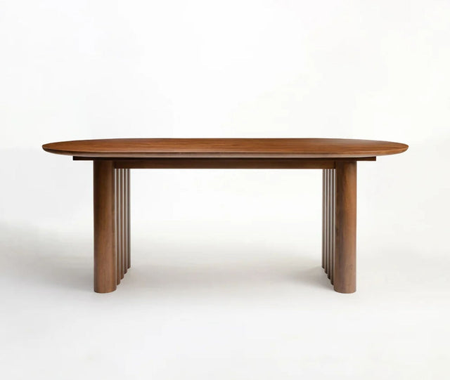 Avelon Parawood 6 Seater Dining Table Walnut brown