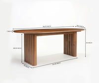 Avelon Parawood 6 Seater Dining Table Walnut brown