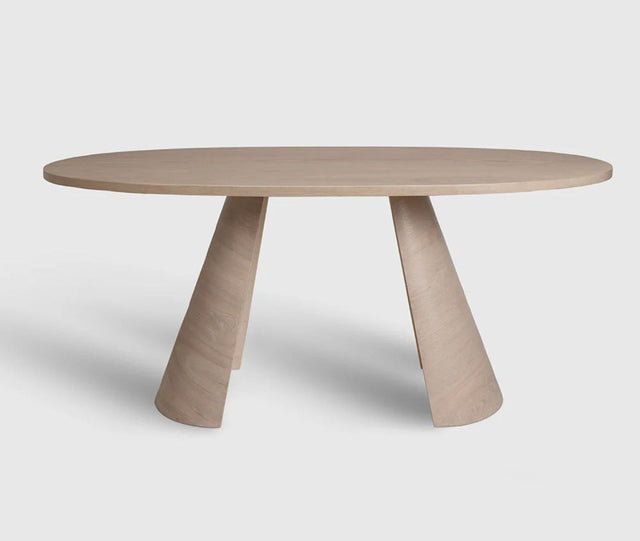 Averon 6 Seater Dining Table Dark Walnut White Oak