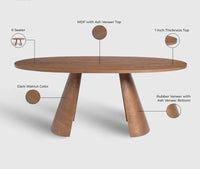 Averon 6 Seater Dining Table Dark Walnut