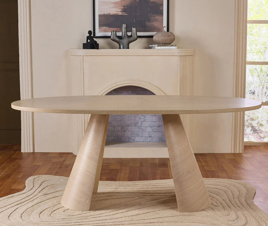 Averon 6 Seater Dining Table Dark Walnut White Oak