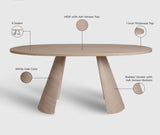 Averon 6 Seater Dining Table Dark Walnut White Oak