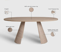 Averon 6 Seater Dining Table Dark Walnut White Oak