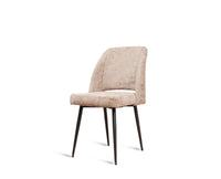 Axionix Flor Dining Chair – Modern Upholstered Dining Chair for Home & Café Textured Dark Beige