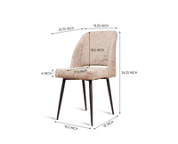 Axionix Flor Dining Chair – Modern Upholstered Dining Chair for Home & Café Textured Dark Beige
