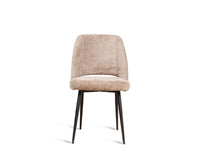 Axionix Flor Dining Chair – Modern Upholstered Dining Chair for Home & Café Textured Dark Beige