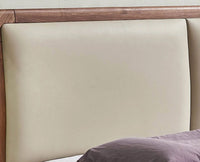 Bali Luxury Wooden King Bed with Upholstered Headboard Furniselan Teak Finish