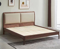 Bali Luxury Wooden King Bed with Upholstered Headboard Furniselan Teak Finish