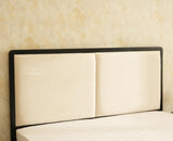 Bali Luxury Wooden King Bed with Upholstered Headboard Black Finish