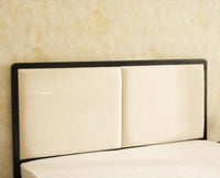 Bali Luxury Wooden King Bed with Upholstered Headboard Black Finish