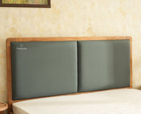 Bali Luxury Wooden King Bed with Upholstered Headboard Natural Finish