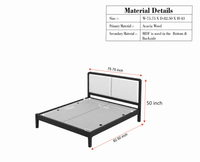 Bali Luxury Wooden King Bed with Upholstered Headboard Teak Finish