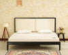 Bali Luxury Wooden King Bed with Upholstered Headboard Black FinishFurniselan