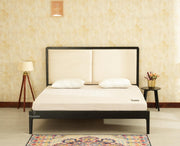 Bali Luxury Wooden Queen Bed with Upholstered Headboard