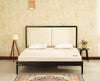 Bali Luxury Wooden Queen Bed with Upholstered Headboard Black FinishFurniselan