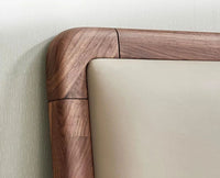 Bali Luxury Wooden Queen Bed with Upholstered Headboard Furniselan Teak Finish