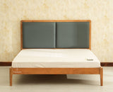Bali Luxury Wooden Queen Bed with Upholstered Headboard Natural Finish