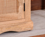 Bandra Solid Wood Rattan Bar Cabinet - Furniselan Natural Finish