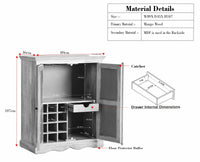 Bandra Solid Wood Rattan Bar Cabinet - Furniselan