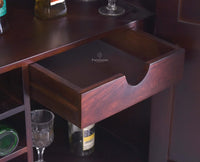 Bandra Solid Wood Rattan Bar Cabinet - Furniselan Grey Finish