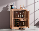 Bandra Solid Wood Rattan Bar Cabinet - Furniselan Natural Finish
