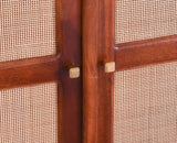 Bandra Solid Wood Rattan Bar Cabinet - Furniselan Brown Finish