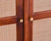 Bandra Solid Wood Rattan Bar Cabinet - Furniselan Brown Finish