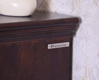 Bandra Solid Wood Rattan Bar Cabinet - Furniselan Grey Finish