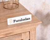 Bandra Solid Wood Rattan Bar Cabinet - Furniselan Natural Finish