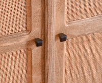 Bandra Solid Wood Rattan Bar Cabinet - Furniselan Natural Finish