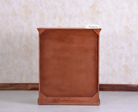 Bandra Solid Wood Rattan Bar Cabinet - Furniselan Brown Finish