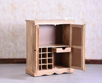 Bandra Solid Wood Rattan Bar Cabinet - Furniselan Natural Finish