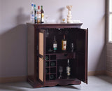 Bandra Solid Wood Rattan Bar Cabinet - Furniselan Grey Finish