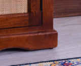 Bandra Solid Wood Rattan Bar Cabinet - Furniselan Brown Finish