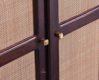 Bandra Solid Wood Rattan Bar Cabinet - Furniselan Grey Finish