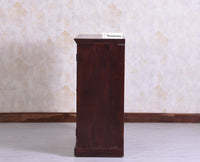 Bandra Solid Wood Rattan Bar Cabinet - Furniselan Grey Finish