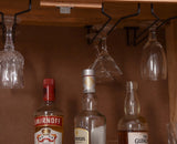 Bandra Solid Wood Rattan Bar Cabinet - Furniselan Natural Finish