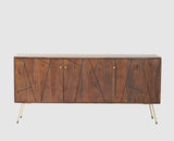 Barcelona Solid Wood Three Doors Sideboard Cabinet teak finish