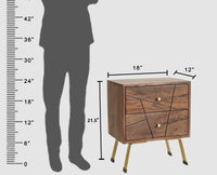 Barcelona Solid Wood Two Drawer Bedside Table - Bedside Table - Furniselan-Grey-Finish