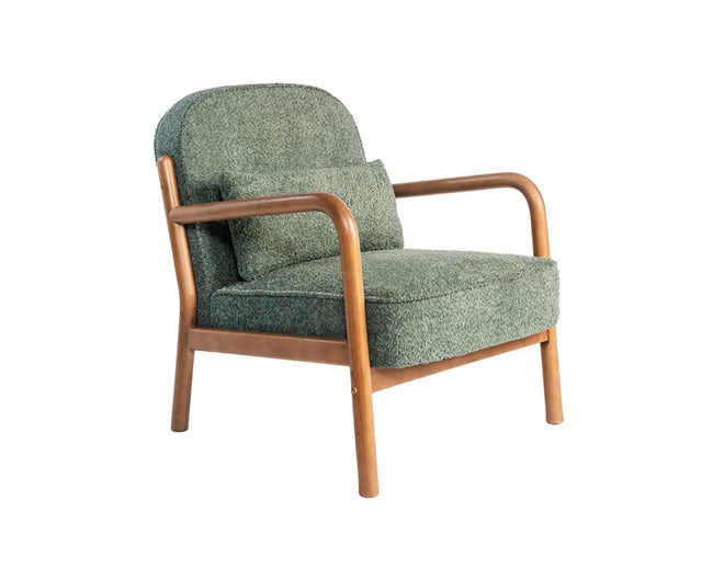 Baron Solid Rubber Wood Arm Chair - Dining Chair - Furniselan - Dark-Green