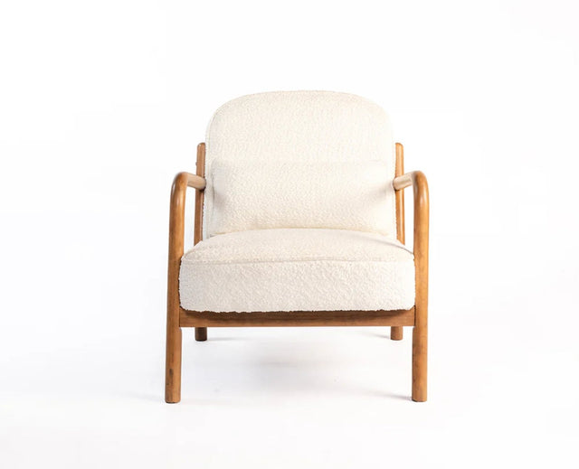 Baron Solid Rubber Wood Arm Chair - Dining Chair - Furniselan - White