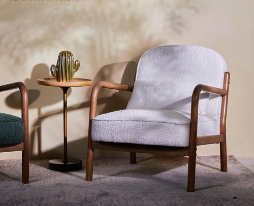Baron Solid Rubber Wood Arm Chair - Dining Chair - Furniselan - White