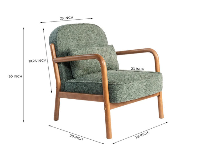 Baron Solid Rubber Wood Arm Chair - Dining Chair - Furniselan - Dark-Green